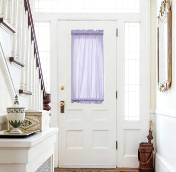 Lavender Purple Rod Pocket Door Curtain with Tieback