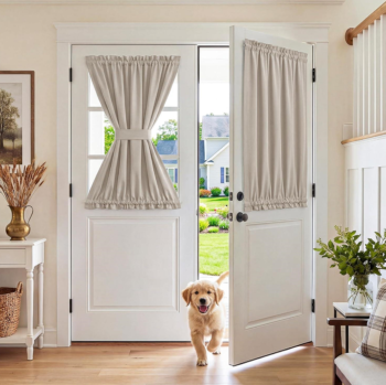 Natural Colour Blackout Dual Rod Pocket Curtain