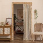 Beige Boho Lace Crochet Tassel Sheer Curtain