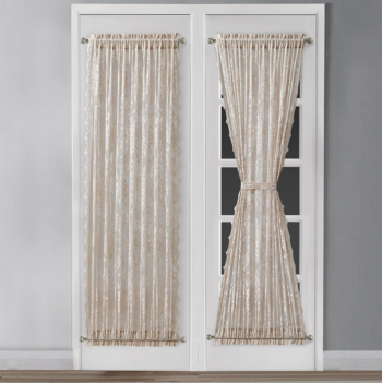 English Rose Lace French Door Curtain Set