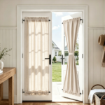 Natural Beige Linen Triple-Weave Rod Pocket Curtain