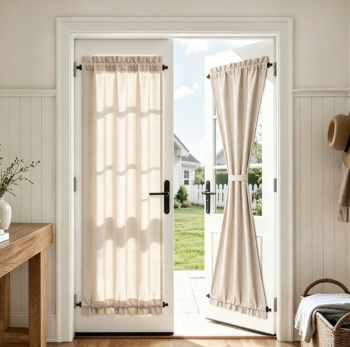 Natural Beige Linen Triple-Weave Rod Pocket Curtain