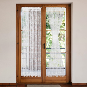 Semi-Sheer Voile Rod Pocket French Door Set