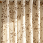 Taupe Floral Linen Farmhouse Back Tab Set