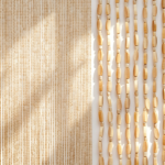Beige Handmade Bamboo Wood Beaded Door Curtain