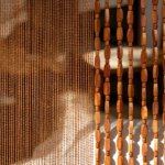 Brown Handmade Bamboo Wood Beaded Door Curtain