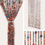 Natural Bamboo Wood Beaded Insect Screen Curtain
