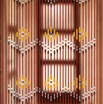 Wooden Plum Blossom Pattern Beaded Door Curtain