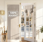 Sand Blackout Linen No-Drill Adhesive Curtain